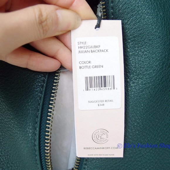 ❤️ NWT Rebecca Minkoff Julian Large Leather Backpack Bottle Green 100%  AUTHENTC main image 8